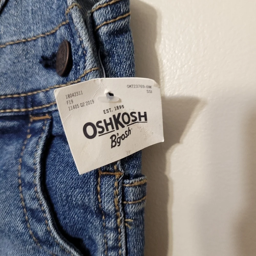 OshKosh B'gosh Denim Bib Dark Wash Overalls Size 12Months NWT